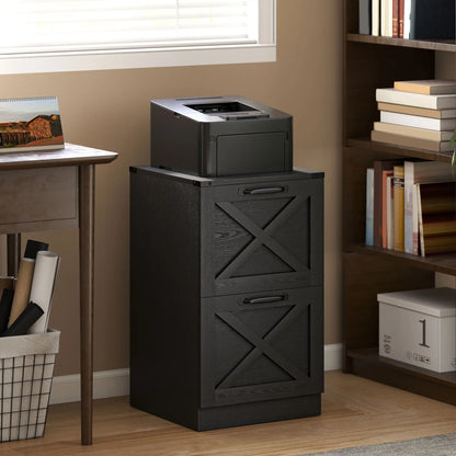 2-Drawer File Cabinet, Silent Slides, Vertical Farmhouse, Black Office Cabinets & Cupboards at Gallery Canada