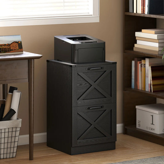 2-Drawer File Cabinet, Silent Slides, Vertical Farmhouse, Black Office Cabinets & Cupboards Black at Gallery Canada