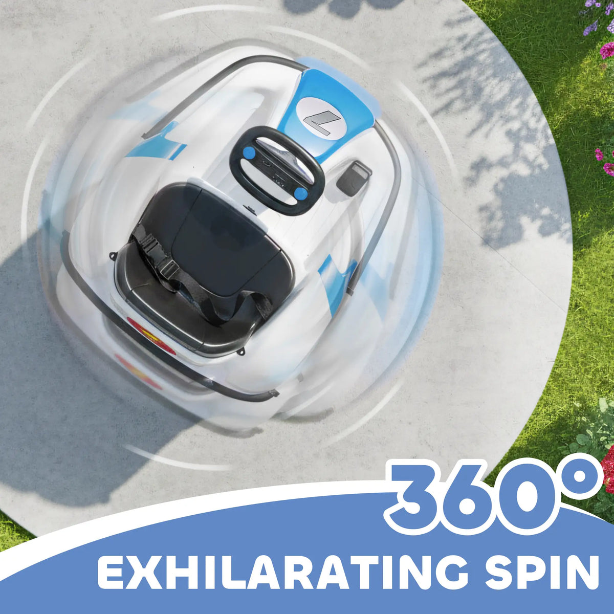 6V Kids Bumper Car, Electric Ride On with 360° Spin, Music, Horn, Blue Electric Toy Cars at Gallery Canada
