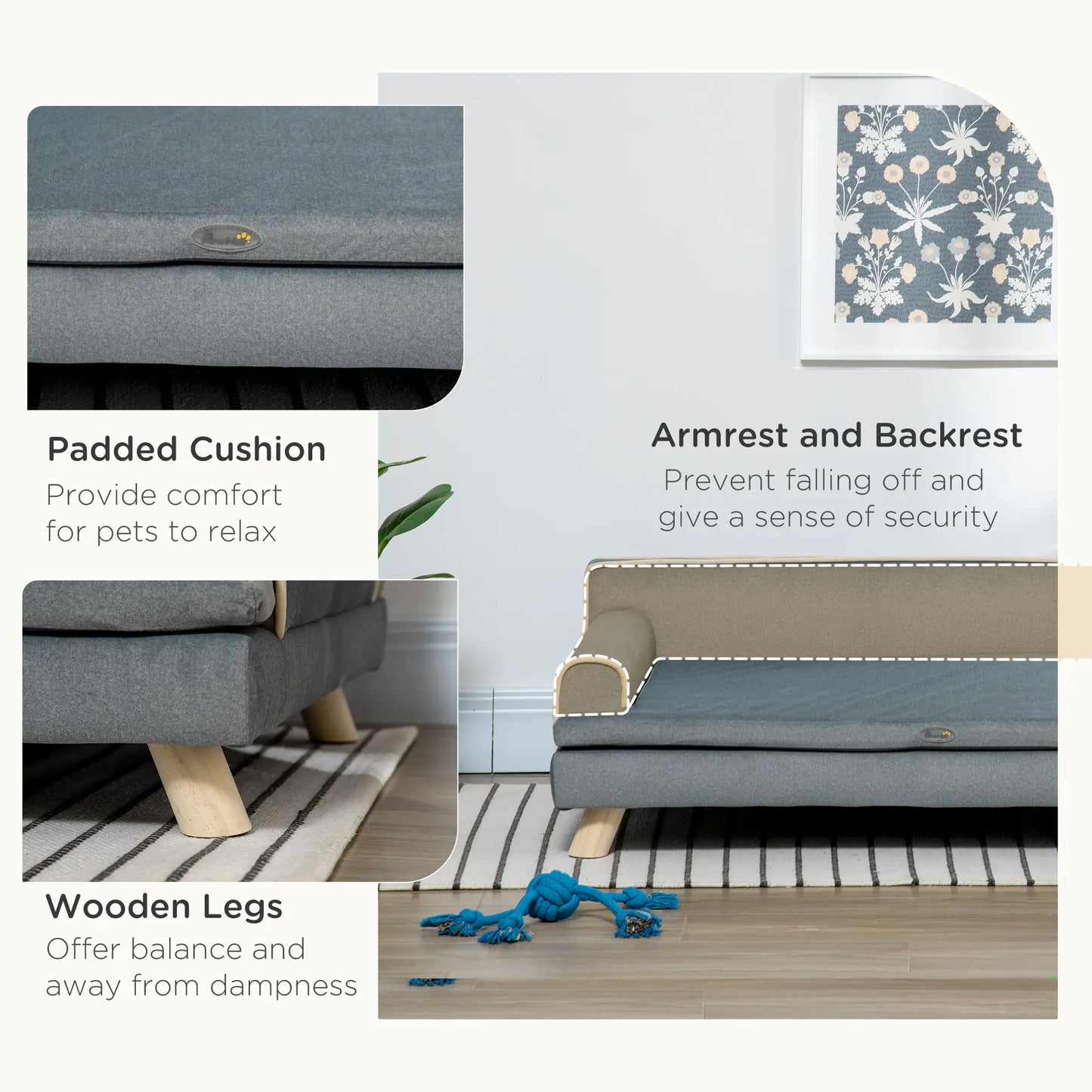 Elevated Dog Sofa Bed, Medium & Large, Dark Grey Dog Sofas at Gallery Canada