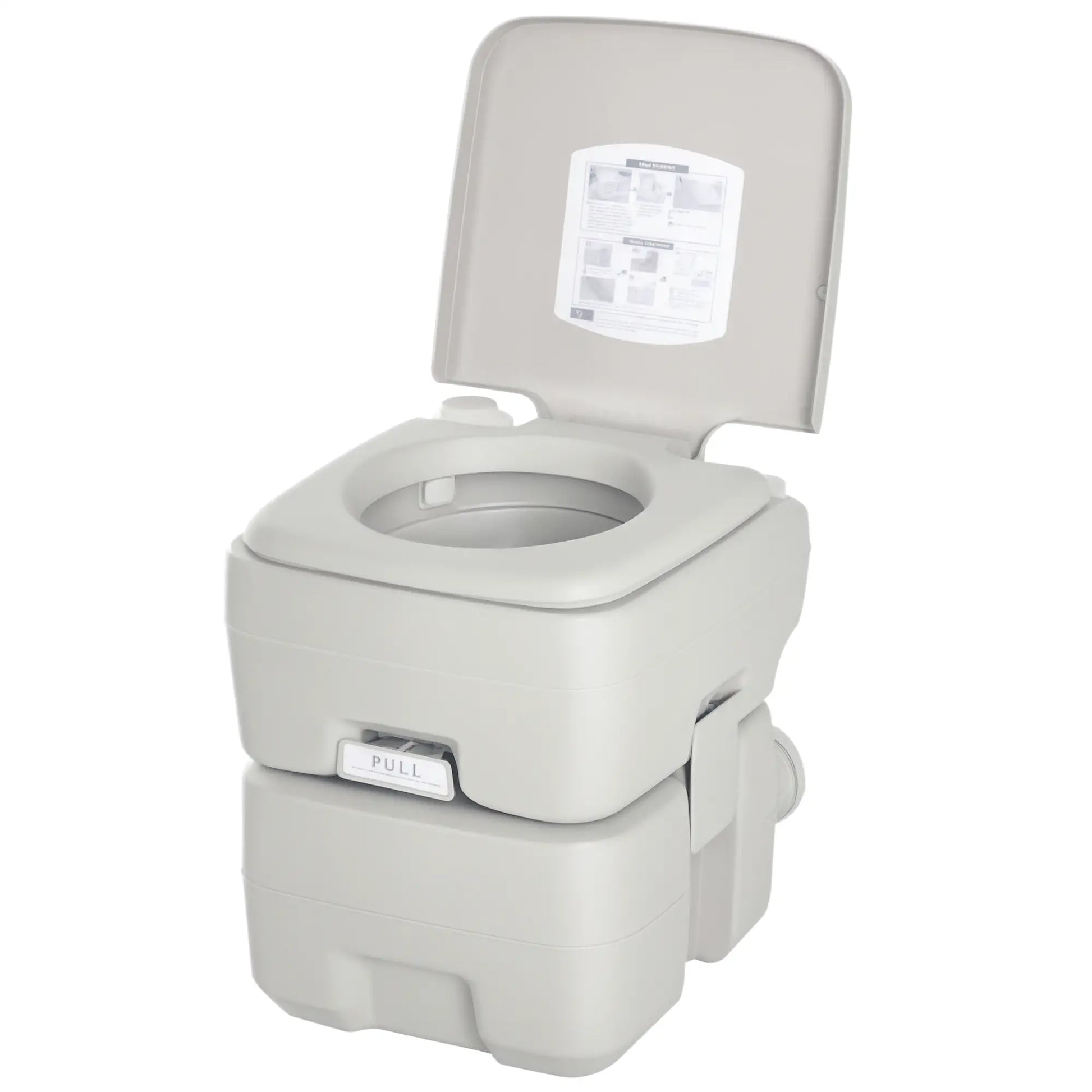 Portable Travel Toilet, Detachable Flushable Tank, 5.3 Gallon (20L) Camping Toilets Grey at Gallery Canada
