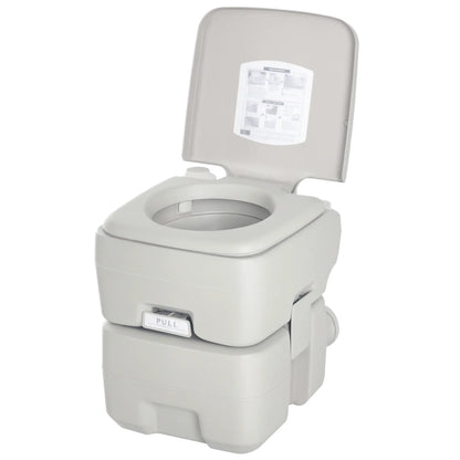 Portable Travel Toilet, Detachable Flushable Tank, 5.3 Gallon (20L) Camping Toilets Grey at Gallery Canada