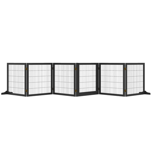 Wooden Freestanding Pet Gate, 2 Support Feet, Black Houses, Kennels & Pens Black at Gallery Canada