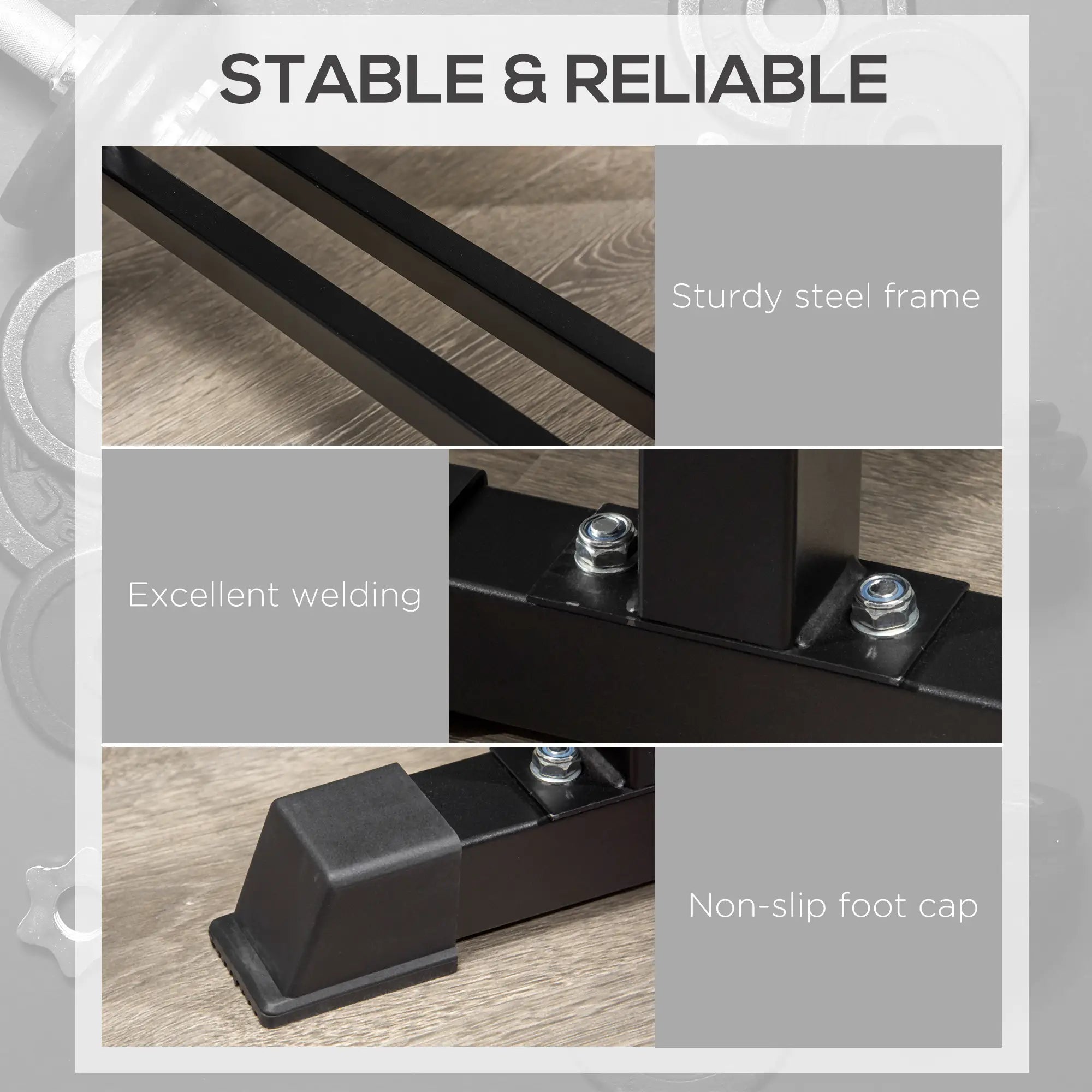 Flat Weight Bench, Dumbbell Rack, Padded Seat, Anti-Slip Foot Pads Weight Benches at Gallery Canada