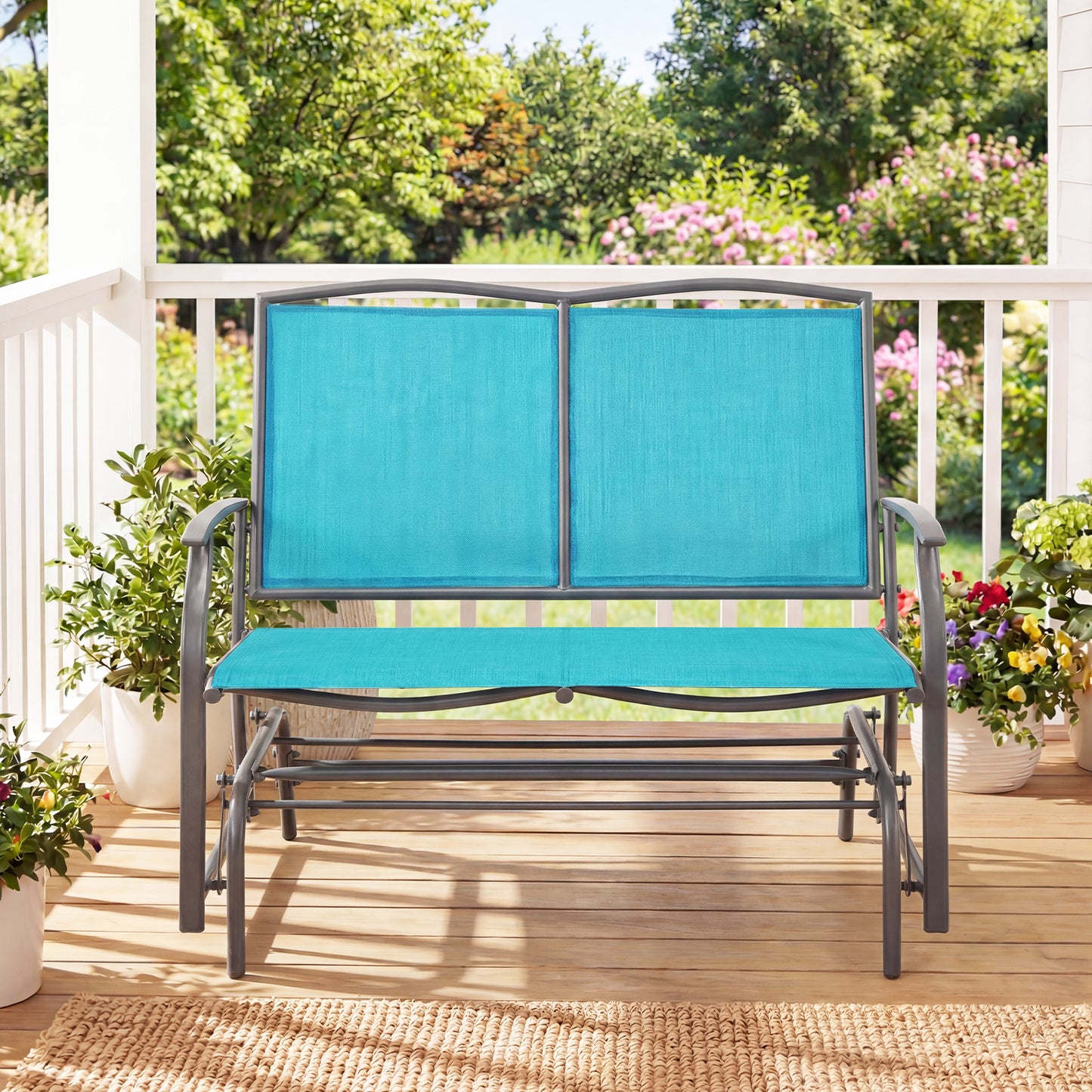 Iron Patio Rocking Chair, Turquoise Patio Rocking Chairs & Gliders at Gallery Canada