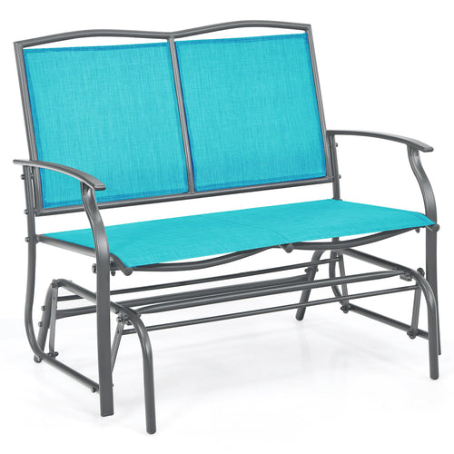 Iron Patio Rocking Chair, Turquoise