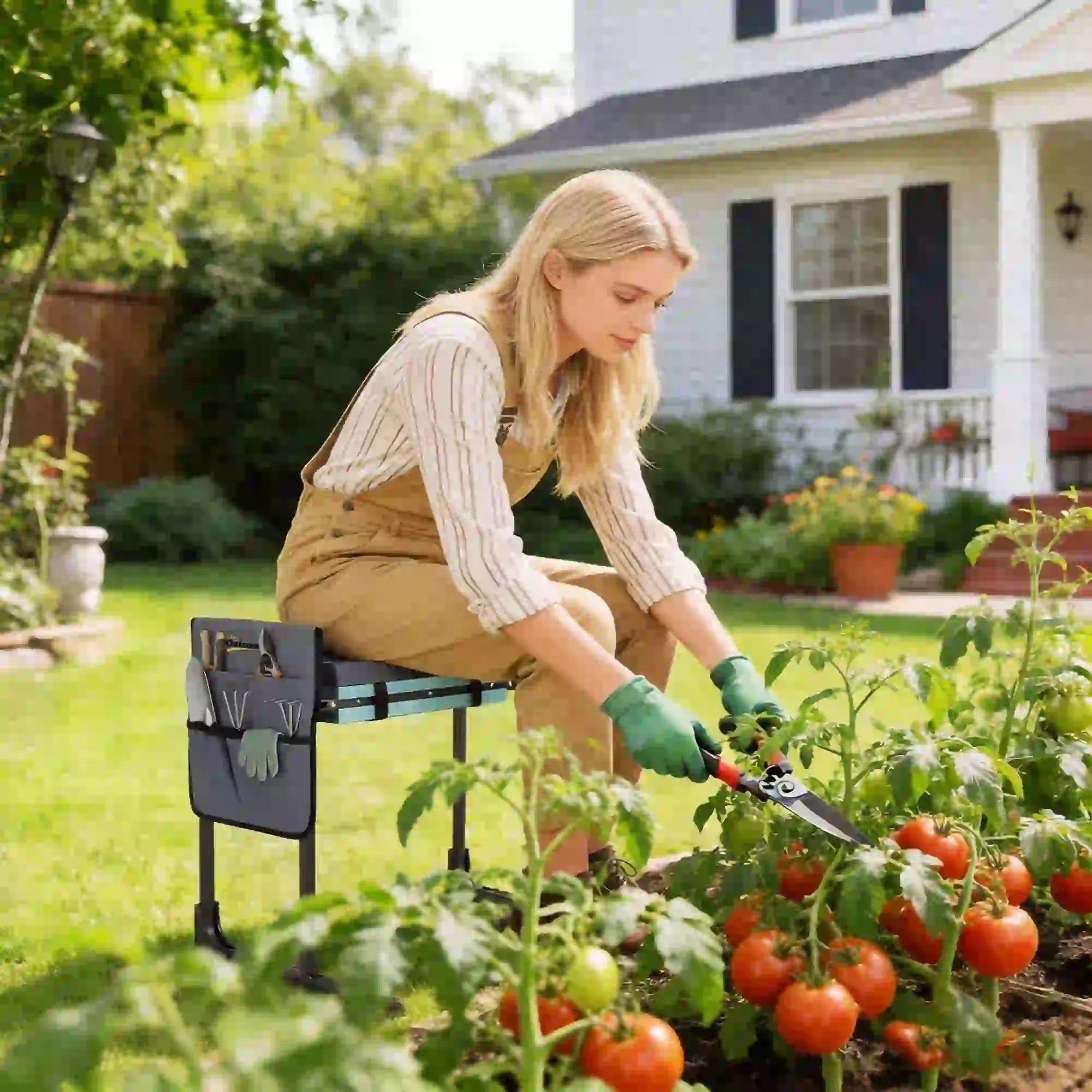 Heavy Duty Foldable Garden Kneeler Seat, Extendable Steel Legs Garden Accessories at Gallery Canada