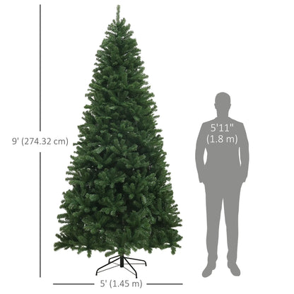 9ft Artificial Christmas Tree, 2132 Branch Tips, Auto Open, Steel Base, Green Artificial Christmas Trees at Gallery Canada