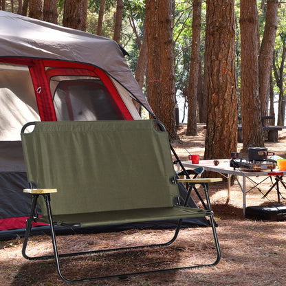 Double Folding Chair, Loveseat Camping Chair for 2, Portable Outdoor Chair, Green Picnic Tables & Camping Chairs at Gallery Canada