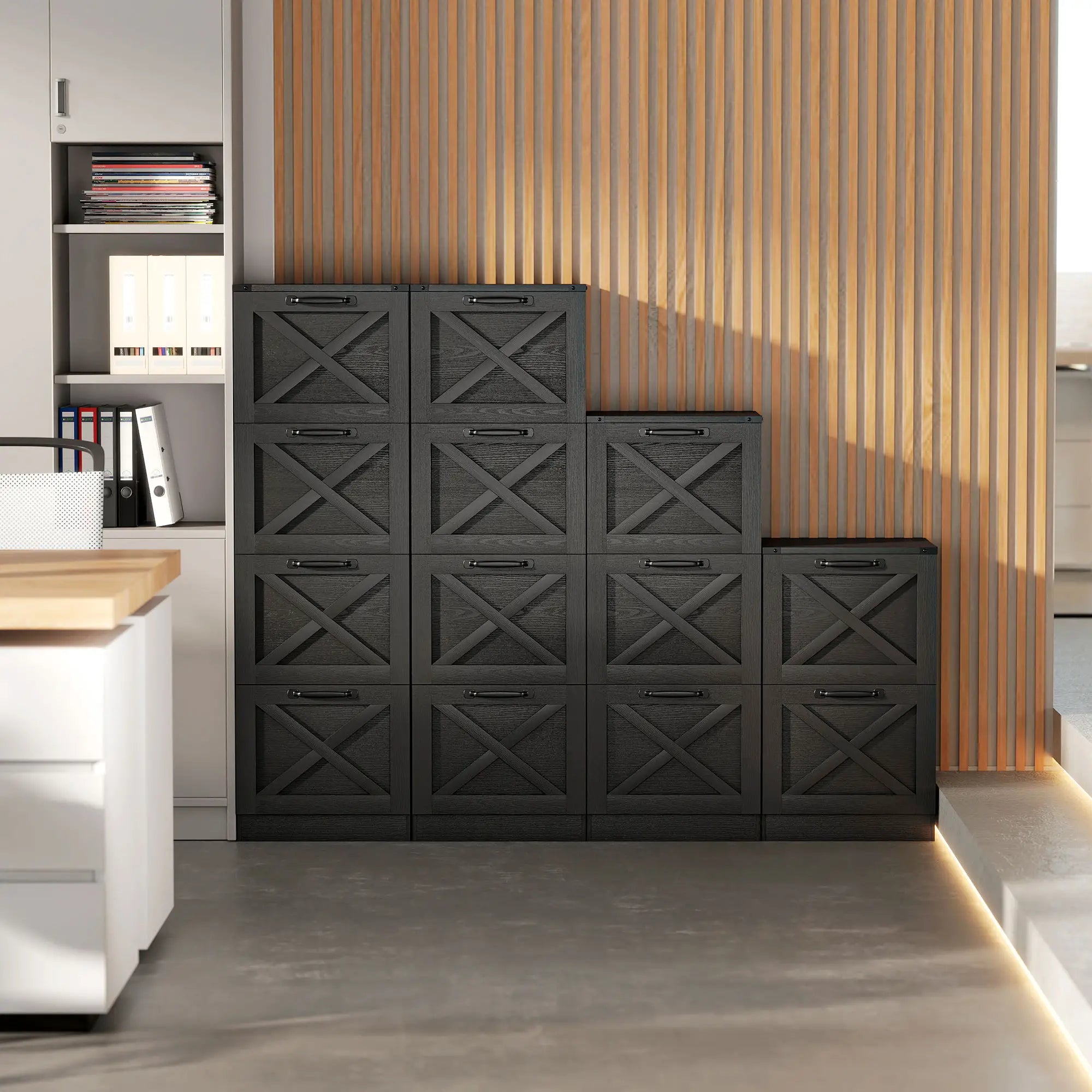 2-Drawer File Cabinet, Silent Slides, Vertical Farmhouse, Black Office Cabinets & Cupboards at Gallery Canada