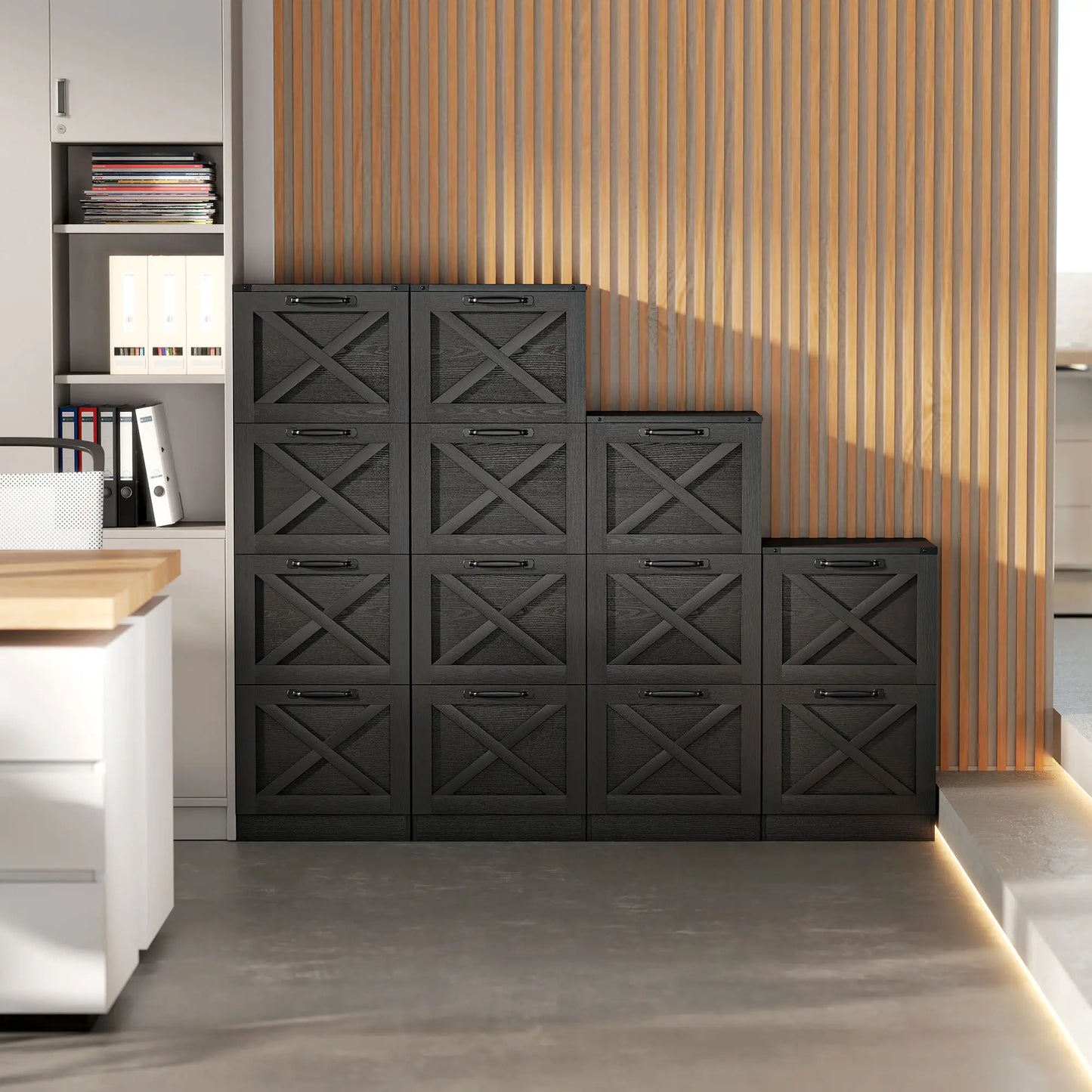 2-Drawer File Cabinet, Silent Slides, Vertical Farmhouse, Black Office Cabinets & Cupboards at Gallery Canada