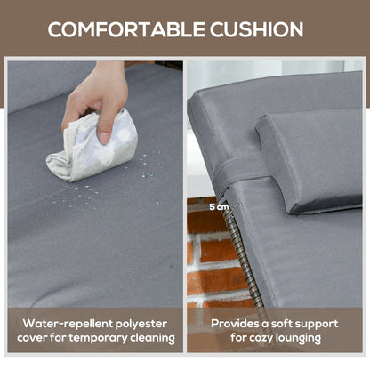 3-Piece Wicker Patio Lounger Set, PE Rattan, Brown/Dark Grey Chaise Loungers at Gallery Canada