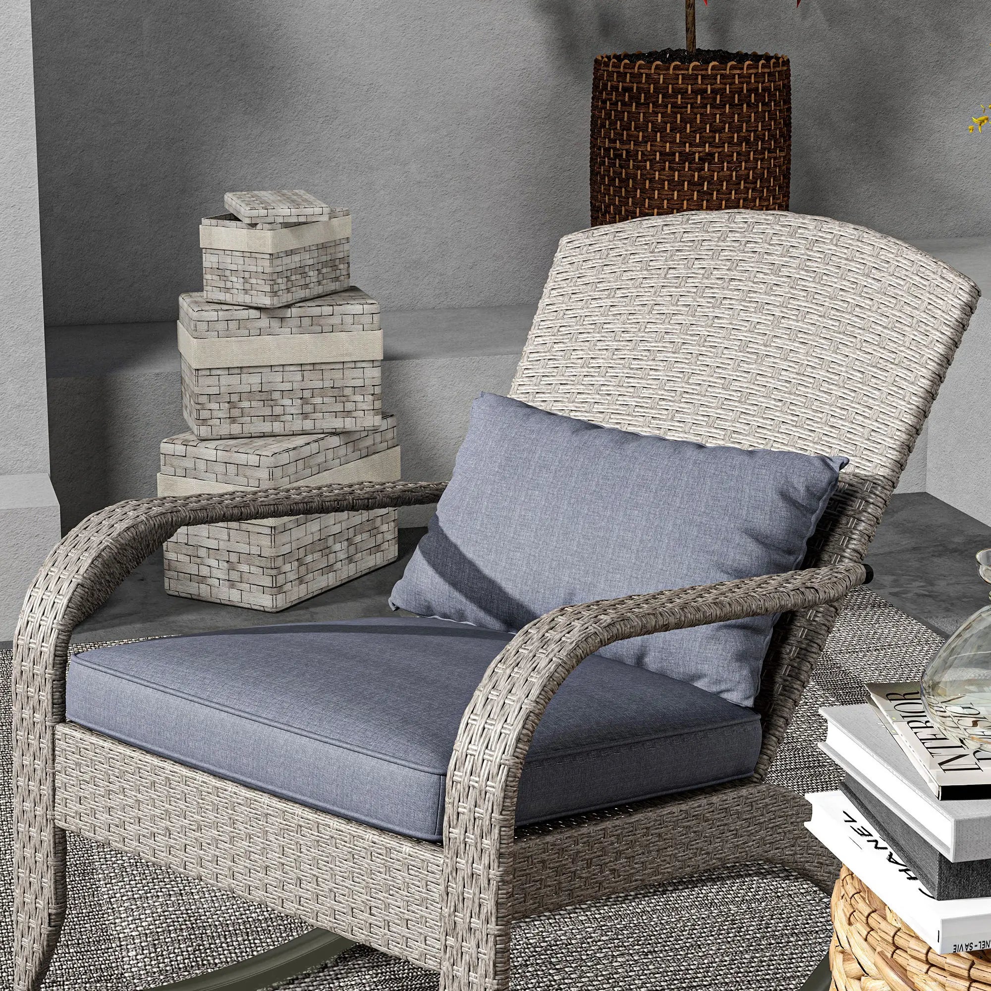Adirondack Chair, Outdoor Wicker Rocking Chair, Grey Patio Chairs at Gallery Canada