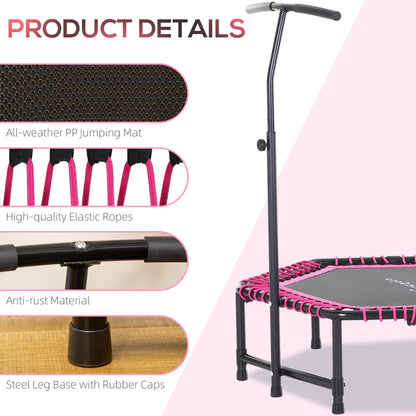 48" Hexagon Rebounder Trampoline, Fitness Bungee Jumper, Adjustable Bar, Pink Trampolines at Gallery Canada