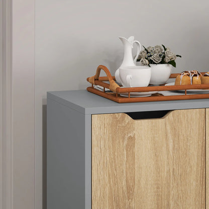 35" Sideboard Storage Cabinet, Nature Wood, Grey Bar Cabinets at Gallery Canada