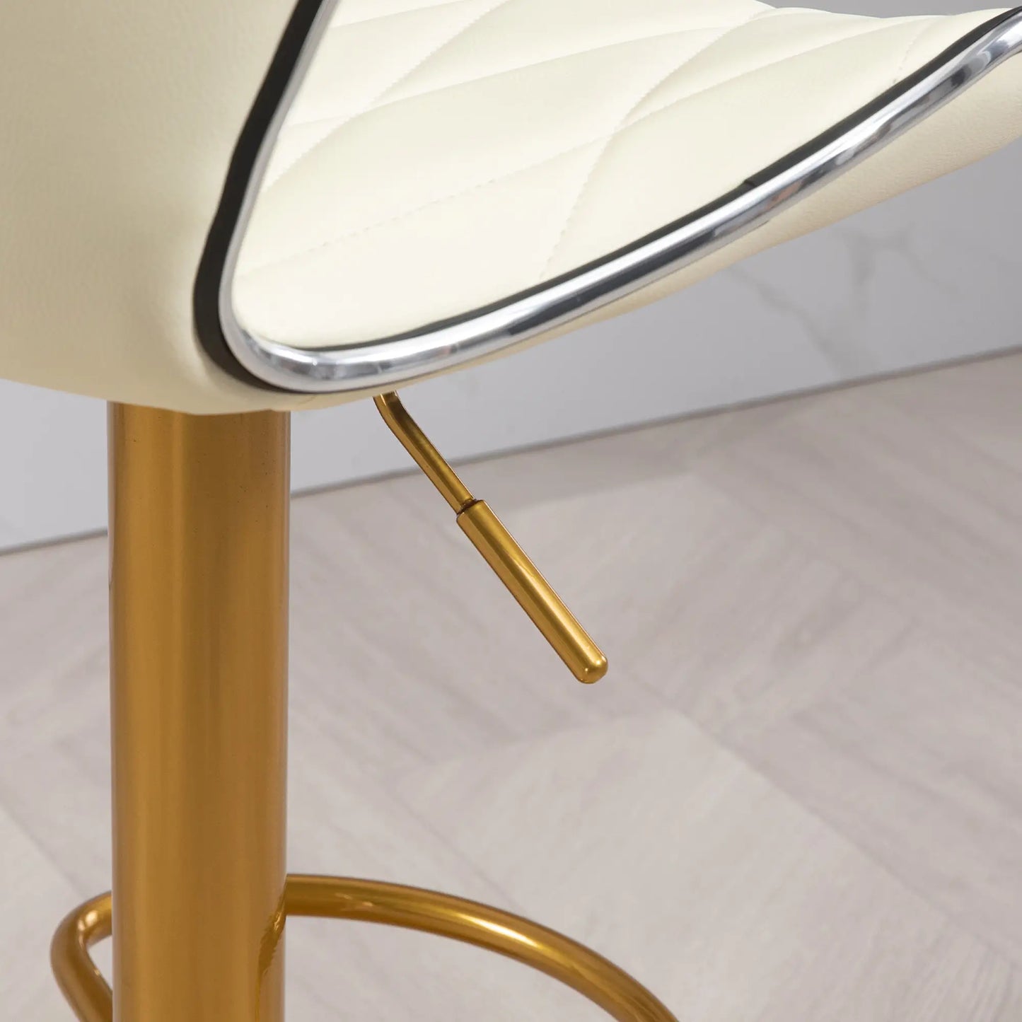 Adjustable Swivel Bar Stools Set of 2, PU Leather, Counter Height Bar Stools at Gallery Canada