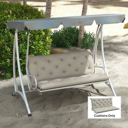 2 Seater Garden Bench Cushion, Thick Outdoor Non-Slip, 47" x 43" x 5", Light Grey Patio Chair Cushions Light Grey at Gallery Canada