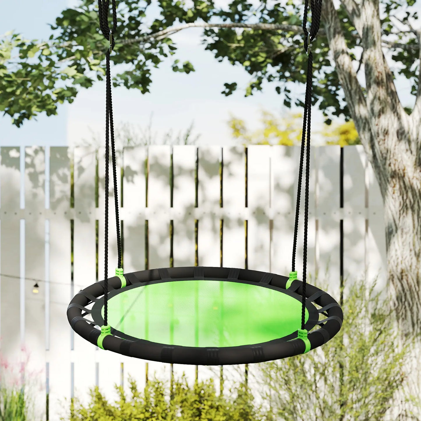 39 Inch Saucer Tree Swing, Adjustable Ropes, Outdoor, Green Gym Sets & Swings at Gallery Canada