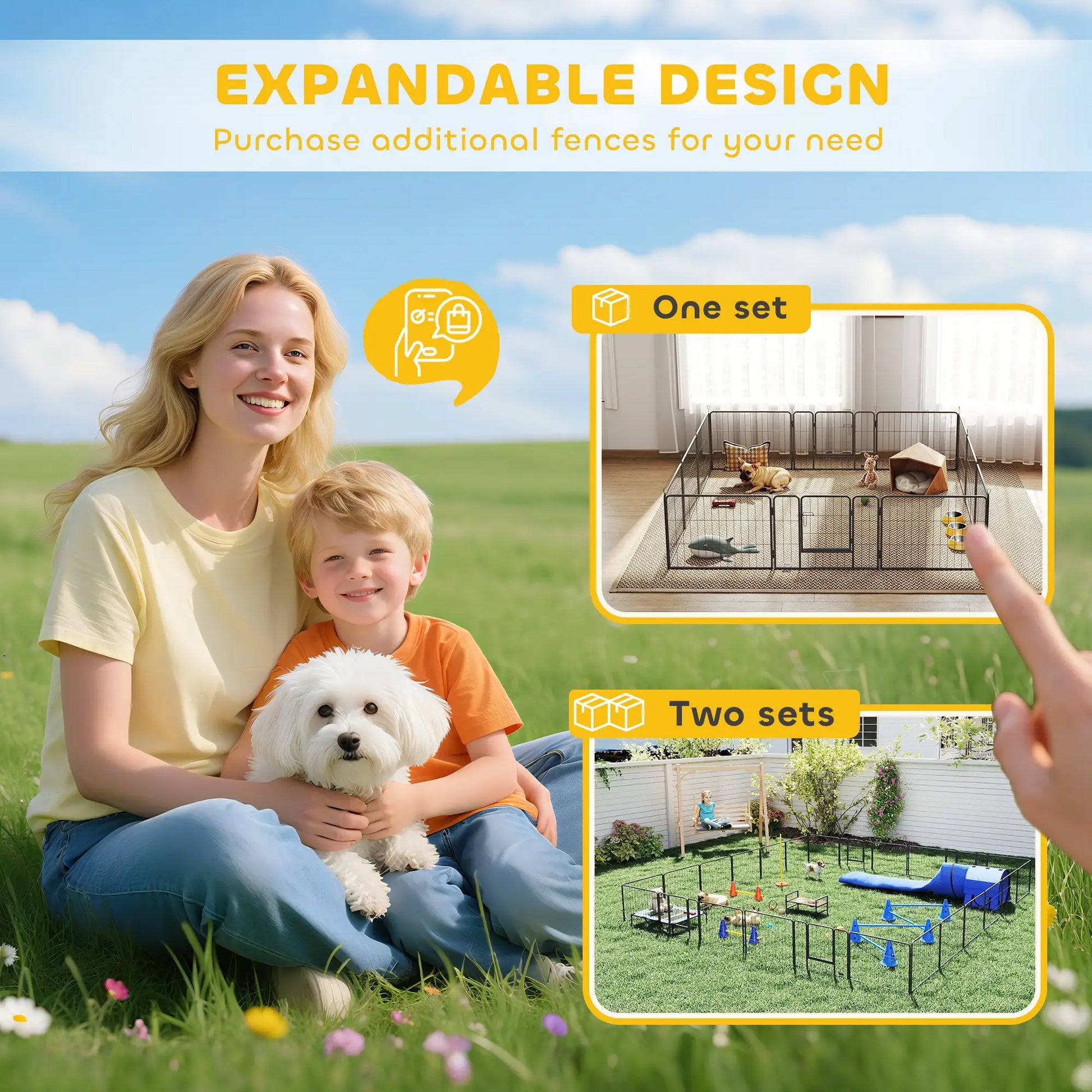 31.5"W Metal Dog Playpen, 23.5"H, 12 Panels, Indoor Outdoor Pet Fence Houses, Kennels & Pens at Gallery Canada