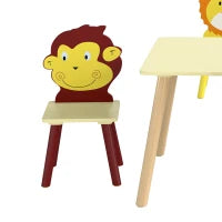 Ensemble table et 4 chaises pour enfants pour l'artisanat et la collation, Jaune