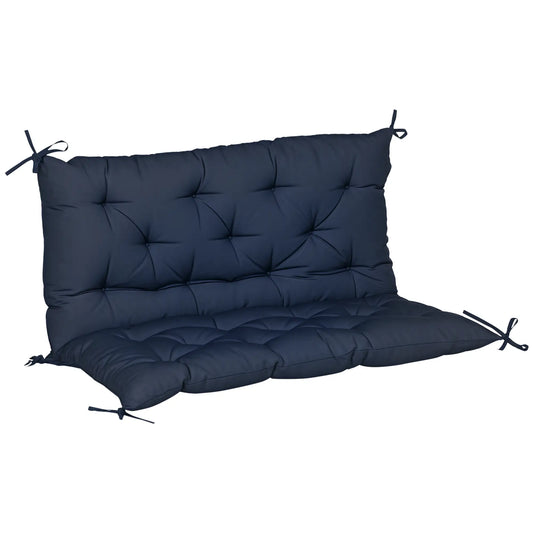 Porch Swing Cushion, Garden Bench Cushion with Backrest, Non-Slip 2-Seater, 39.4" x 38.6", Dark Blue Patio Chair Cushions Dark Blue at Gallery Canada