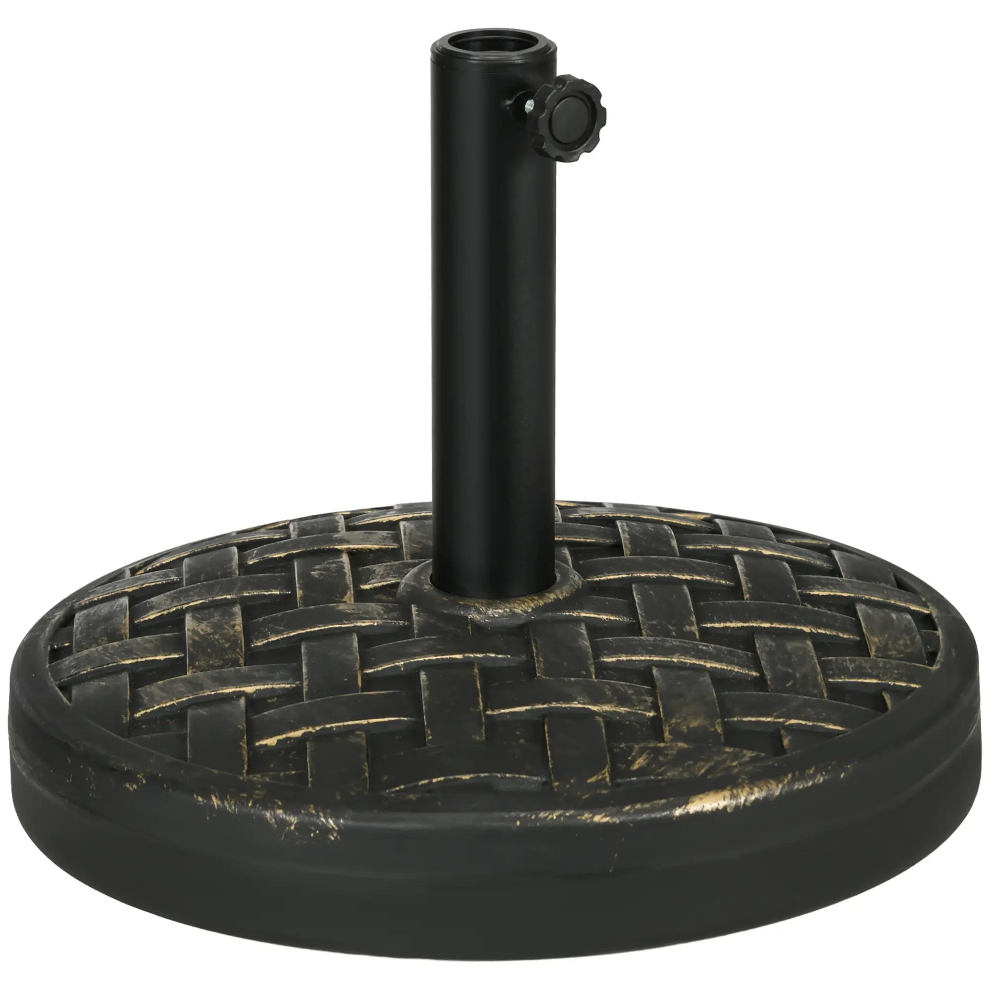 40lbs. Concrete Umbrella Base, Rattan Effect, Heavy Duty, Bronze Umbrella Bases Bronze at Gallery Canada