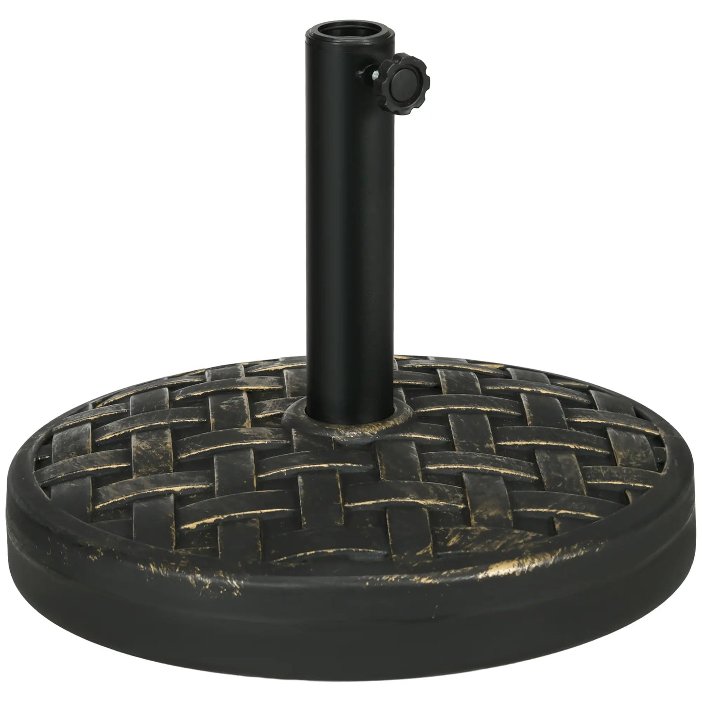 40lbs. Concrete Umbrella Base, Rattan Effect, Heavy Duty, Bronze Umbrella Bases Bronze at Gallery Canada