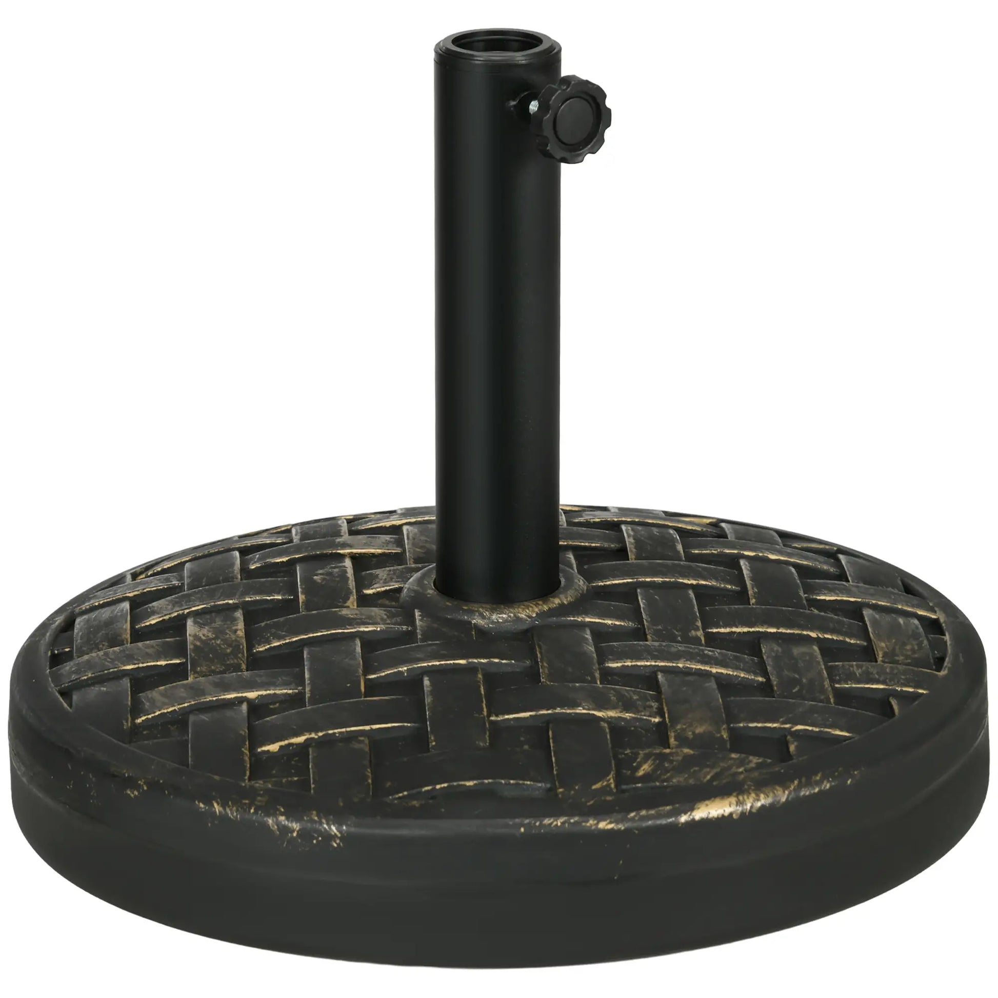 40lbs. Concrete Umbrella Base, Rattan Effect, Heavy Duty, Bronze Umbrella Bases Bronze at Gallery Canada