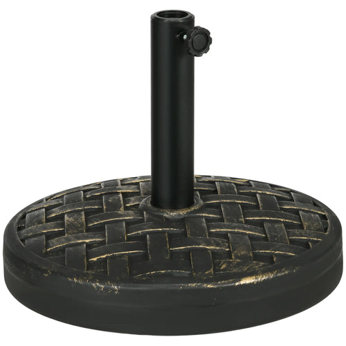 40lbs. Concrete Umbrella Base, Rattan Effect, Heavy Duty, Bronze