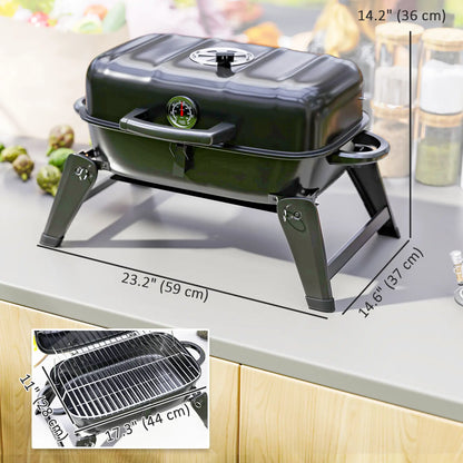 Foldable Charcoal BBQ Grill With Warming Rack, Adjustable Vent, Thermometer, Black Charcoal BBQ Grils at Gallery Canada