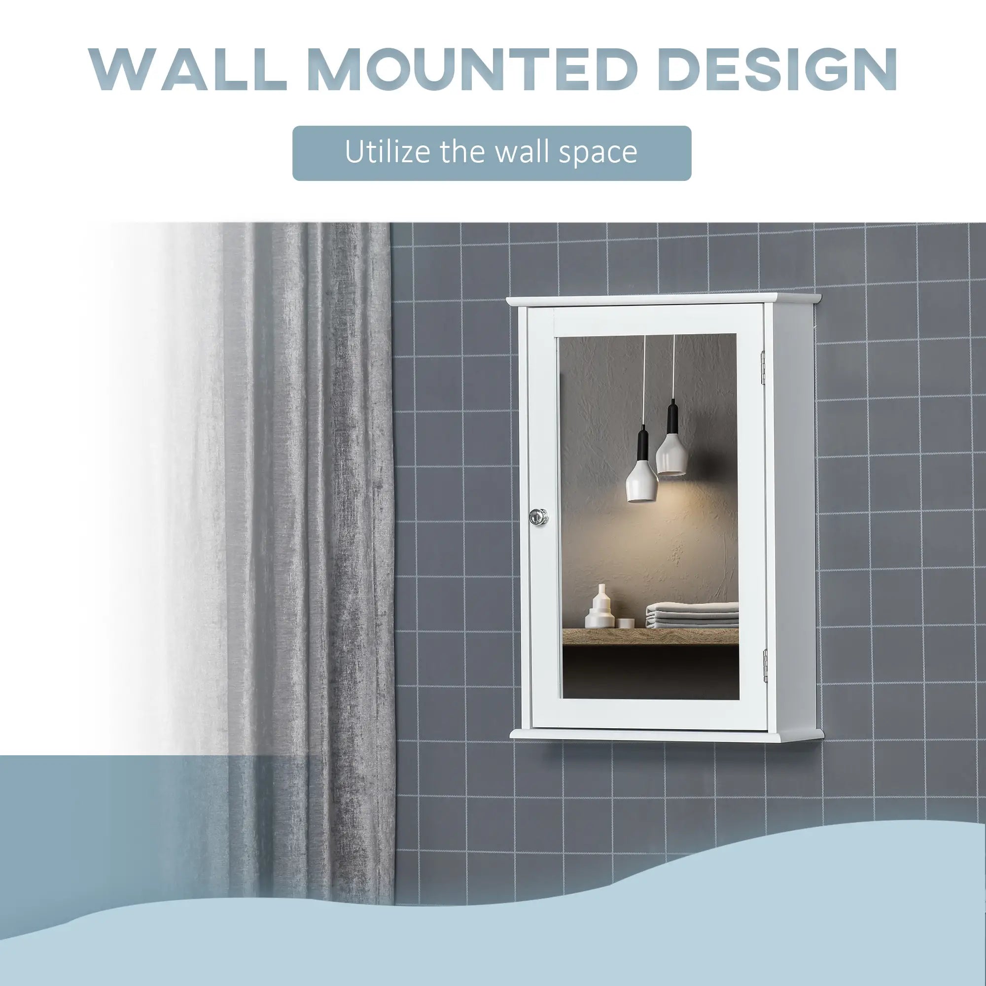 Wall Mounted Bathroom Mirror Cabinet, With Shelves, White Mirror Medicine Cabinets at Gallery Canada