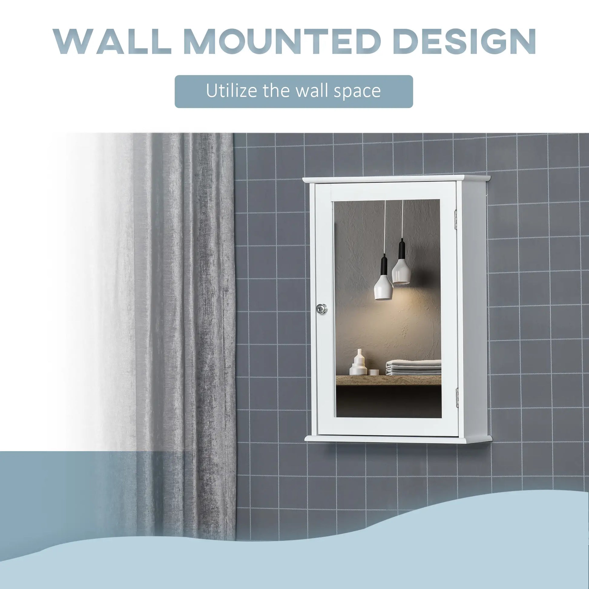 Wall Mounted Bathroom Mirror Cabinet, With Shelves, White Mirror Medicine Cabinets at Gallery Canada