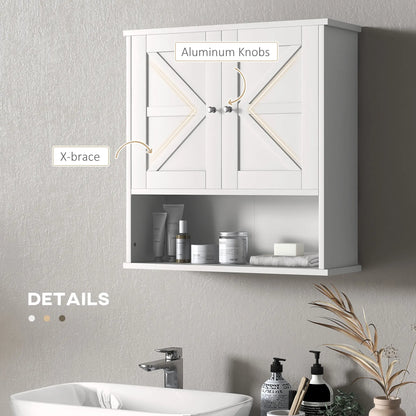 Farmhouse Bathroom Medicine Cabinet, Barn Doors, Adjustable Shelf, White Bathroom Cabinets at Gallery Canada