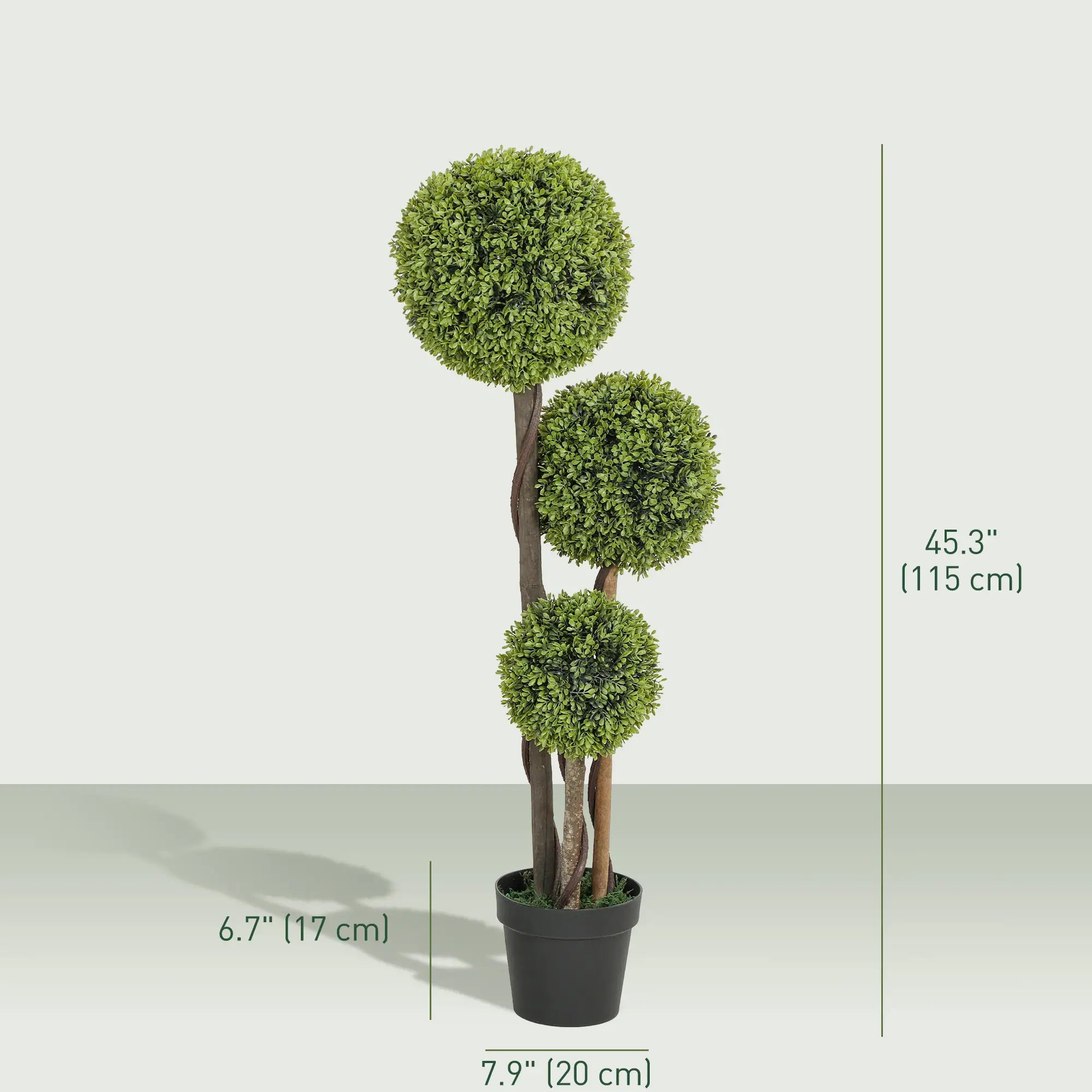 45 Inch Artificial Boxwood Topiary Tree, Set Of 2, Indoor Outdoor, Green Artificial Trees at Gallery Canada