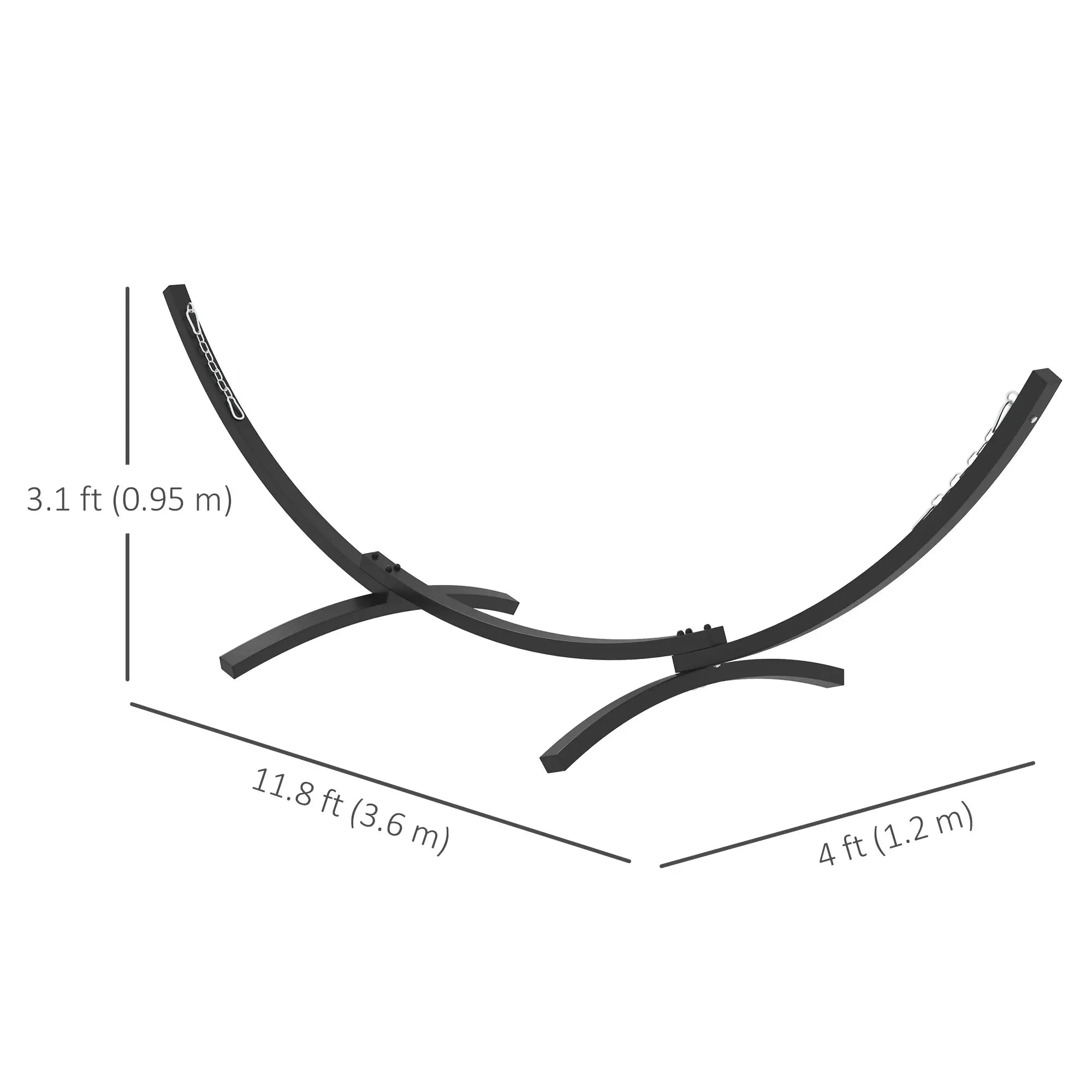 12' Steel Hammock Stand, For Garden Camping Patio, Grey Hammock Stands at Gallery Canada