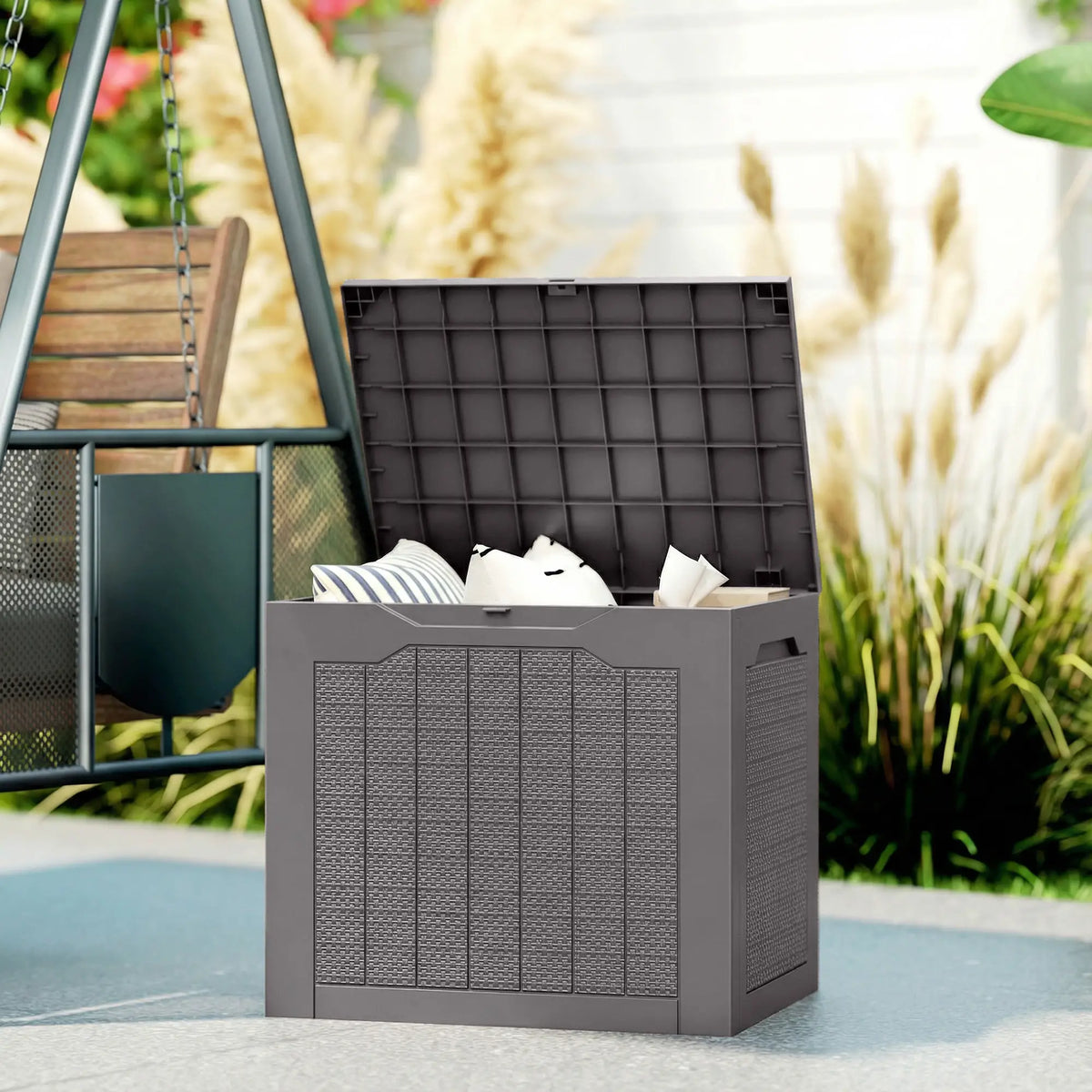 30 Gallon Resin Deck Box, Waterproof UV Resistant Outdoor Storage Deck Box & Outdoor Storage at Gallery Canada