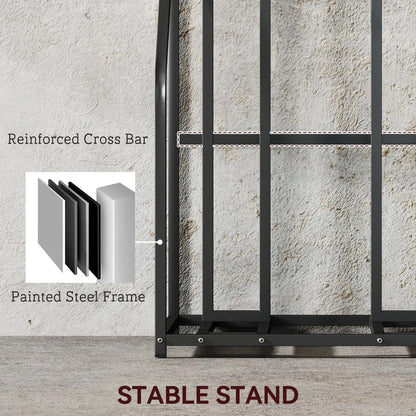 3 Bike Stand, Metal Floor Storage Rack with Basket, Hooks, Black Bike Parking Stands at Gallery Canada