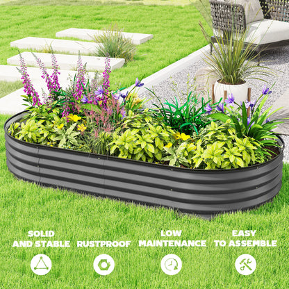 6' x 3' x 1' Galvanized Raised Garden Bed, Dark Grey Outdoor Planter Box, Dark Grey Galvanized Planter Boxes at Gallery Canada