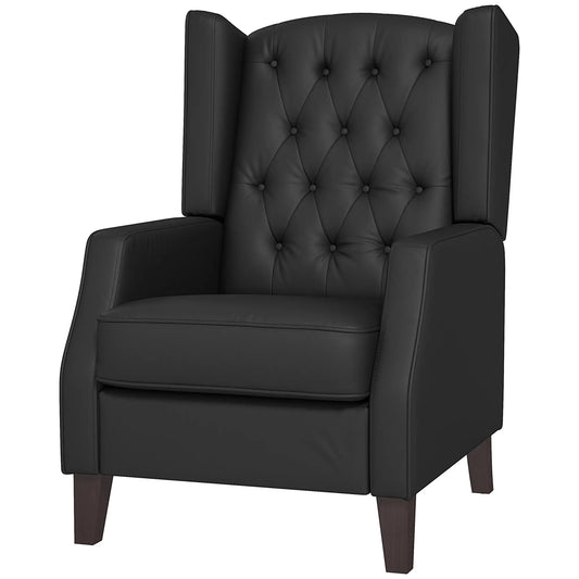 Faux Leather Armchair, Modern Accent Chair, Thick Padding, Black Accent Chairs Black at Gallery Canada