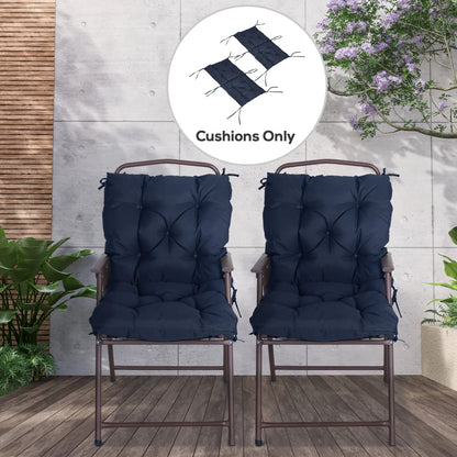Patio Chair Cushions, Set of 2, 39" x 20" x 3", Dark Blue Patio Chair Cushions at Gallery Canada