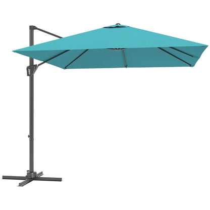 8'x8' Square Patio Hanging Offset Umbrella, Outdoor Cantilever Parasol, Blue Offset Cantilever Umbrellas at Gallery Canada