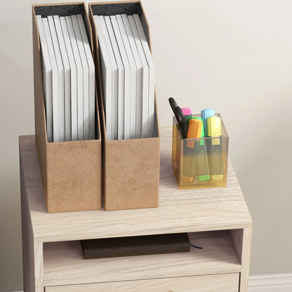 24" Small Filing Cabinet, Open Compartment, Drawer, Wheels, Oak Office Cabinets & Cupboards at Gallery Canada