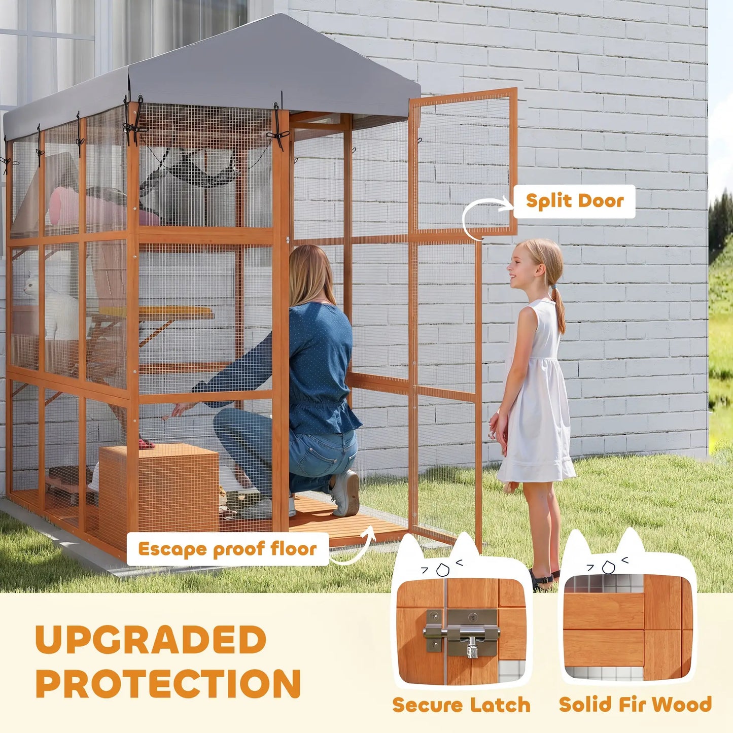 81"H Catio Outdoor Enclosure, Prevents Escaping, Easy Cleaning, Orange Outdoor Cat Enclosures at Gallery Canada