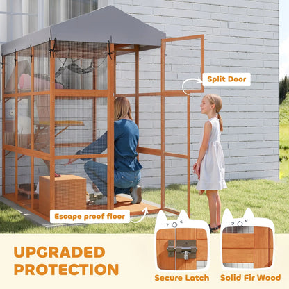 81"H Catio Outdoor Enclosure, Prevents Escaping, Easy Cleaning, Orange Outdoor Cat Enclosures at Gallery Canada