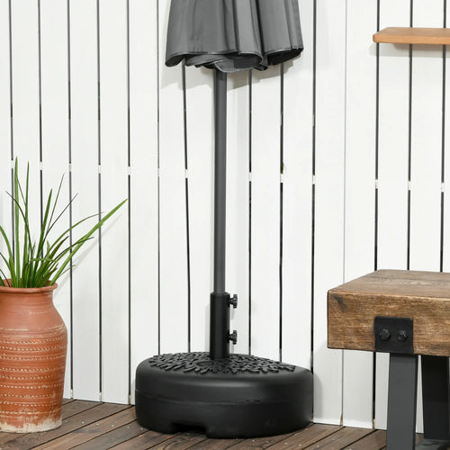 Half Round Umbrella Base, 40lb Water or 46lb Sand, Black