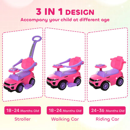 2 in 1 Kid Ride on Car, Push Stroller, 1-3 Years, Pink Push Cars for Toddlers at Gallery Canada