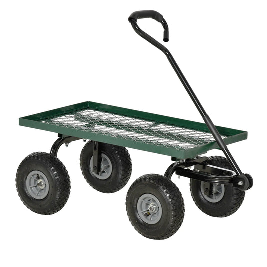 Heavy Duty Garden Wagon, 10" Wheels, 330 lbs, Black Folding Garden Carts Black at Gallery Canada