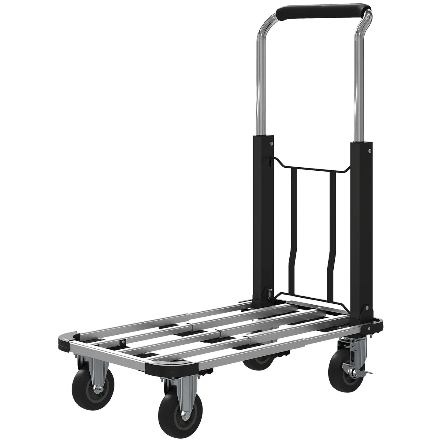 330 lbs Heavy Duty Hand Truck, Folding Trolley, Dolly, Silver and Black Folding Hand Trucks Silver, Black at Gallery Canada