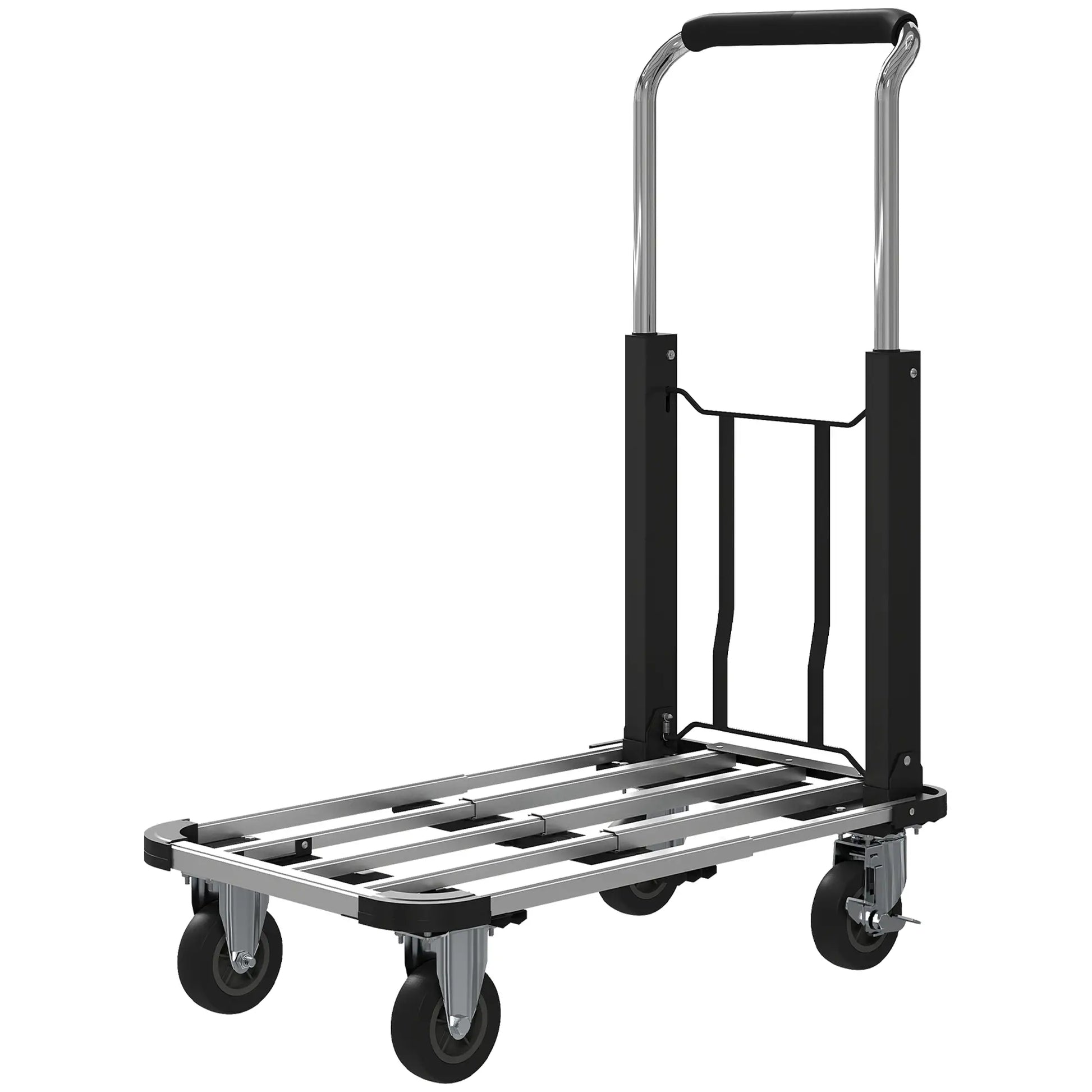 330 lbs Heavy Duty Hand Truck, Folding Trolley, Dolly, Silver and Black Folding Hand Trucks Silver, Black at Gallery Canada