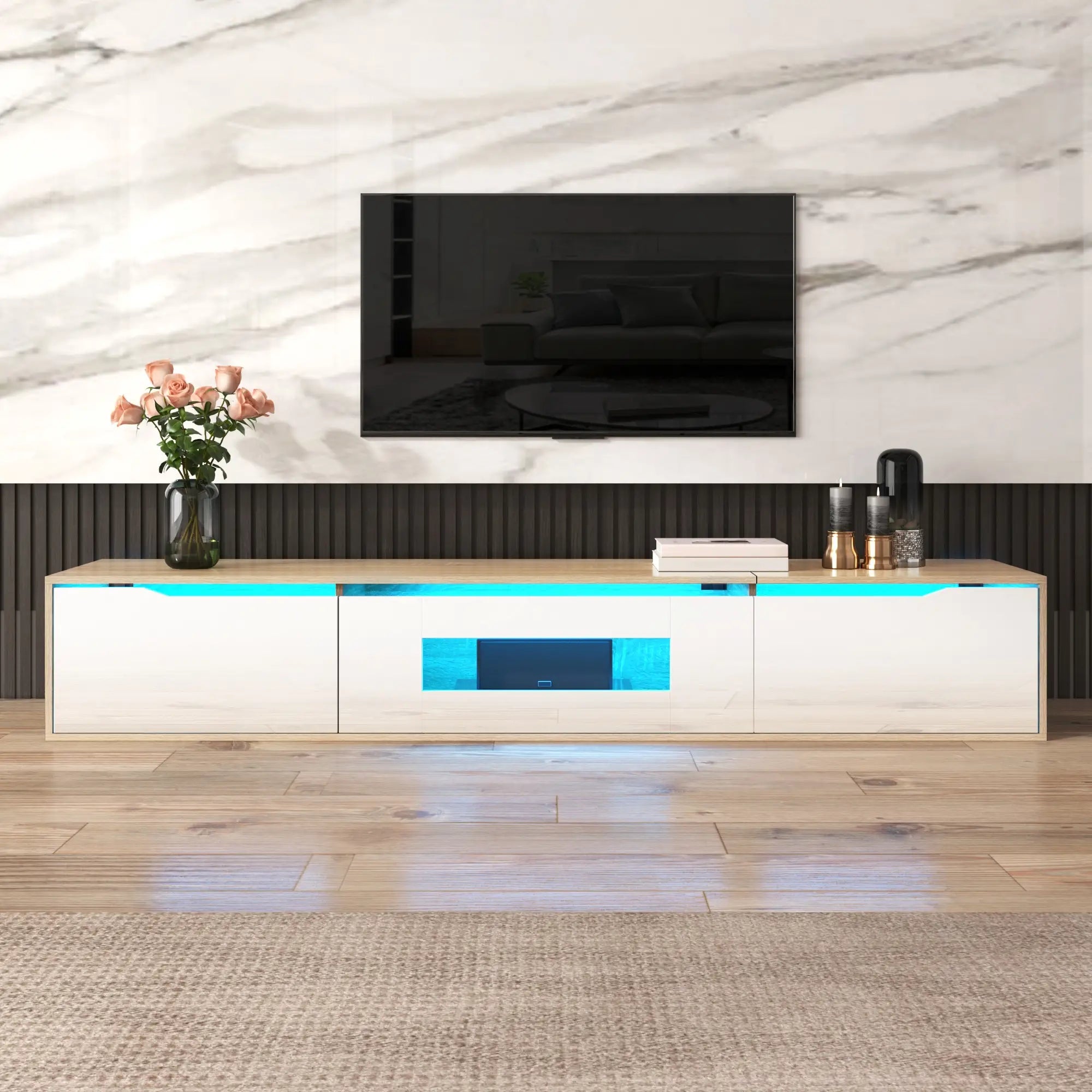 Modern TV Stand With LED Lighting, 71